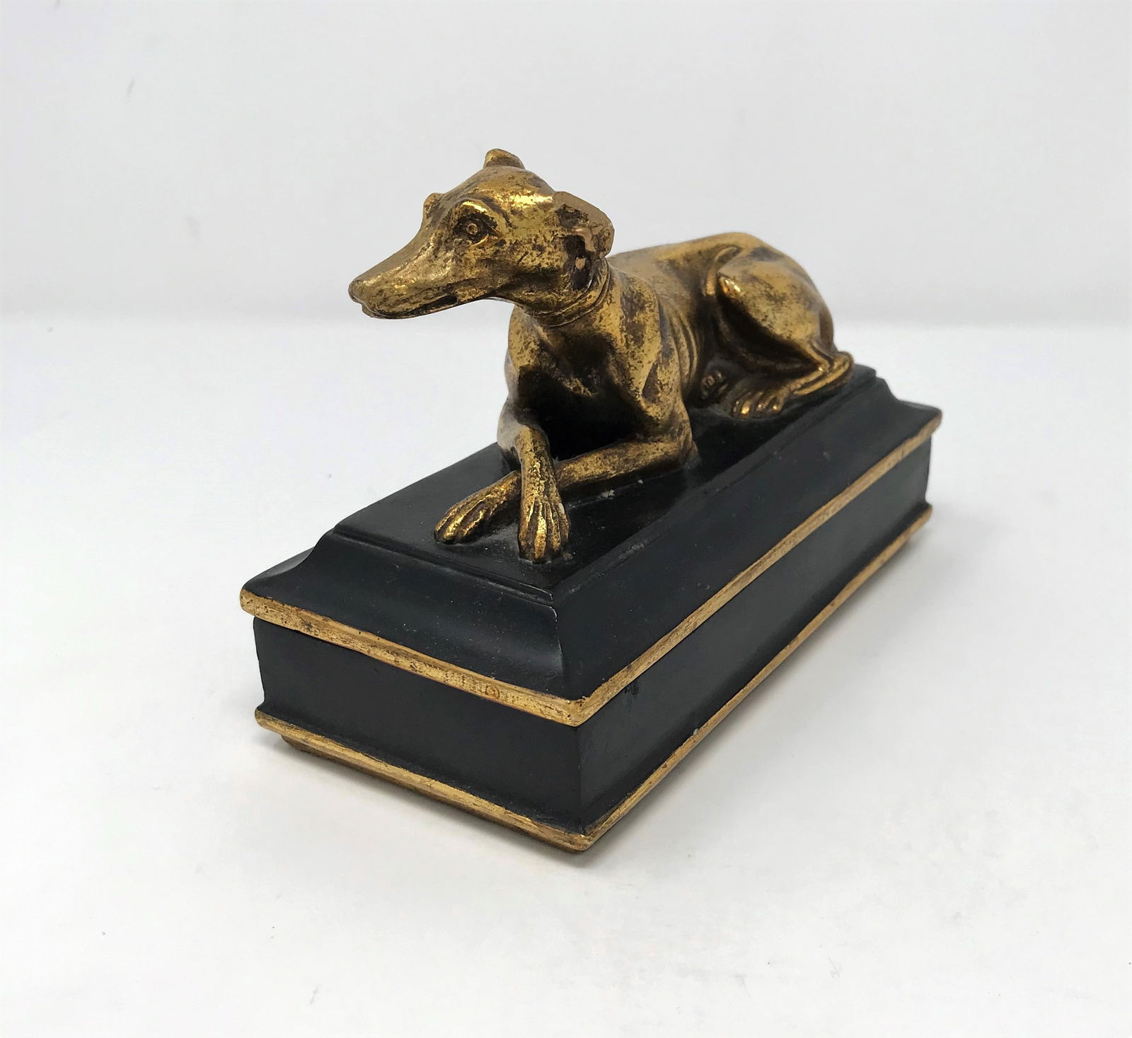 An Italian Borghese Lidded Box with Whippet Dog. (1 of 5)
