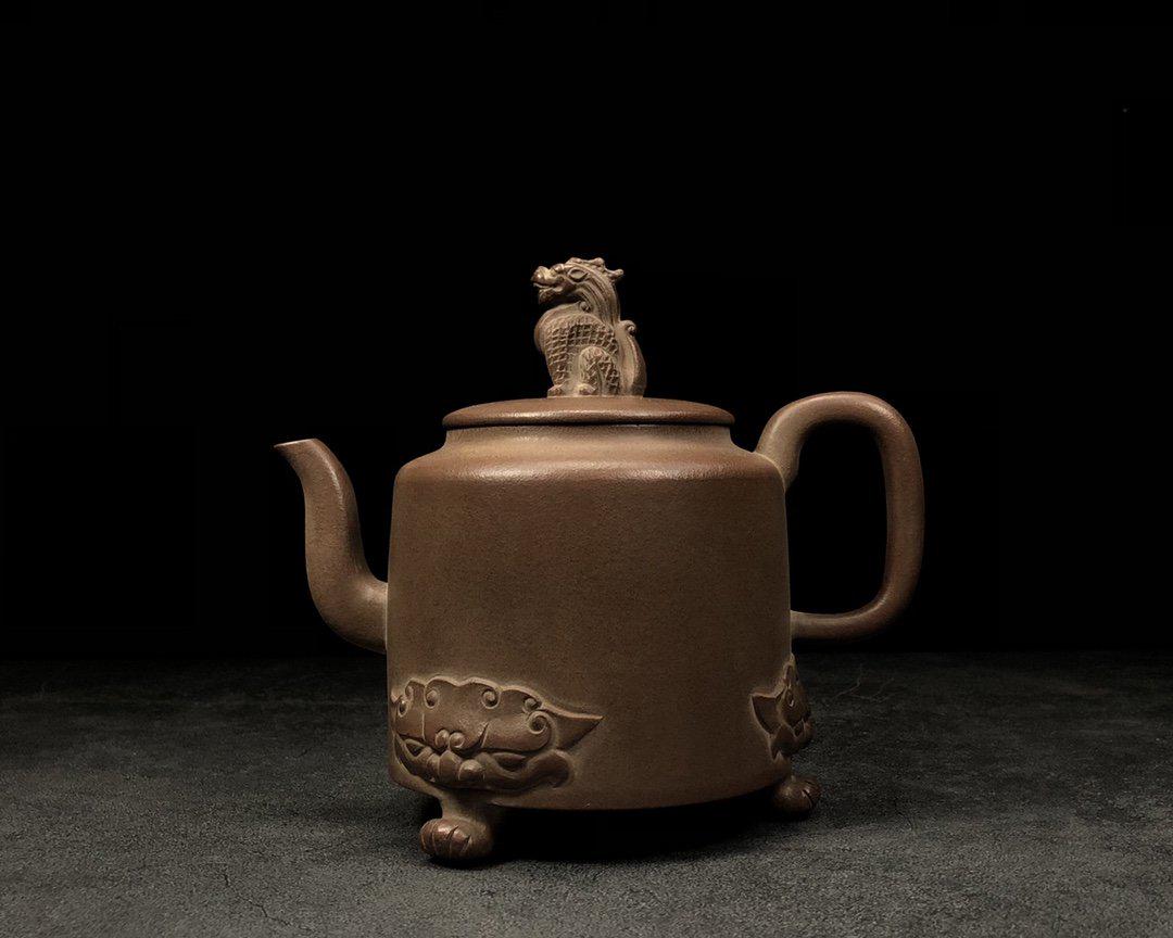 A Three-legged dragon ZiSha TeaPot GeZihou Mark: Volume: 500cc; 16.5*10*15cm