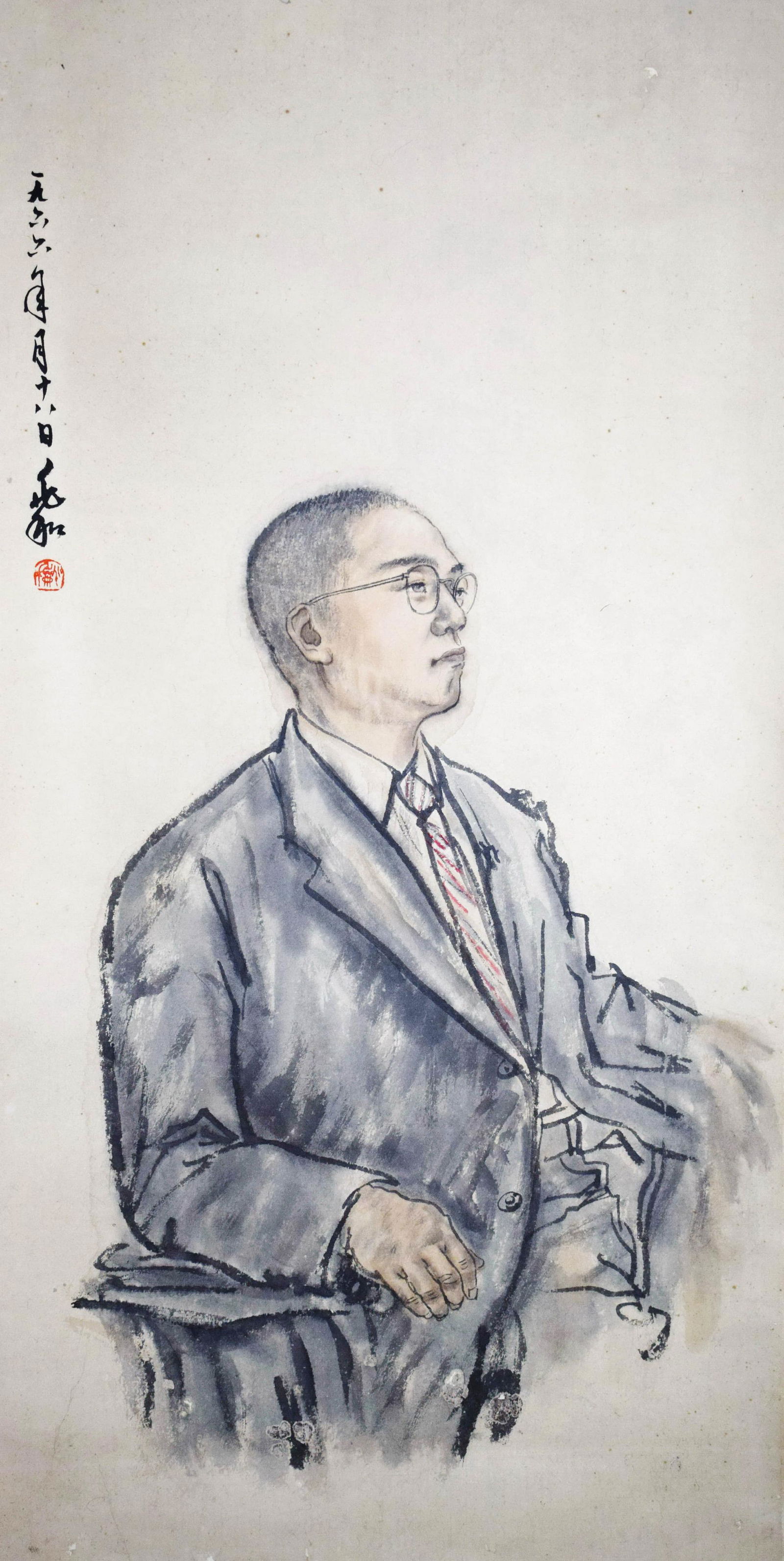 A Chinese Figure Painting, Jiang Zhaohe Mark (1 of 6)