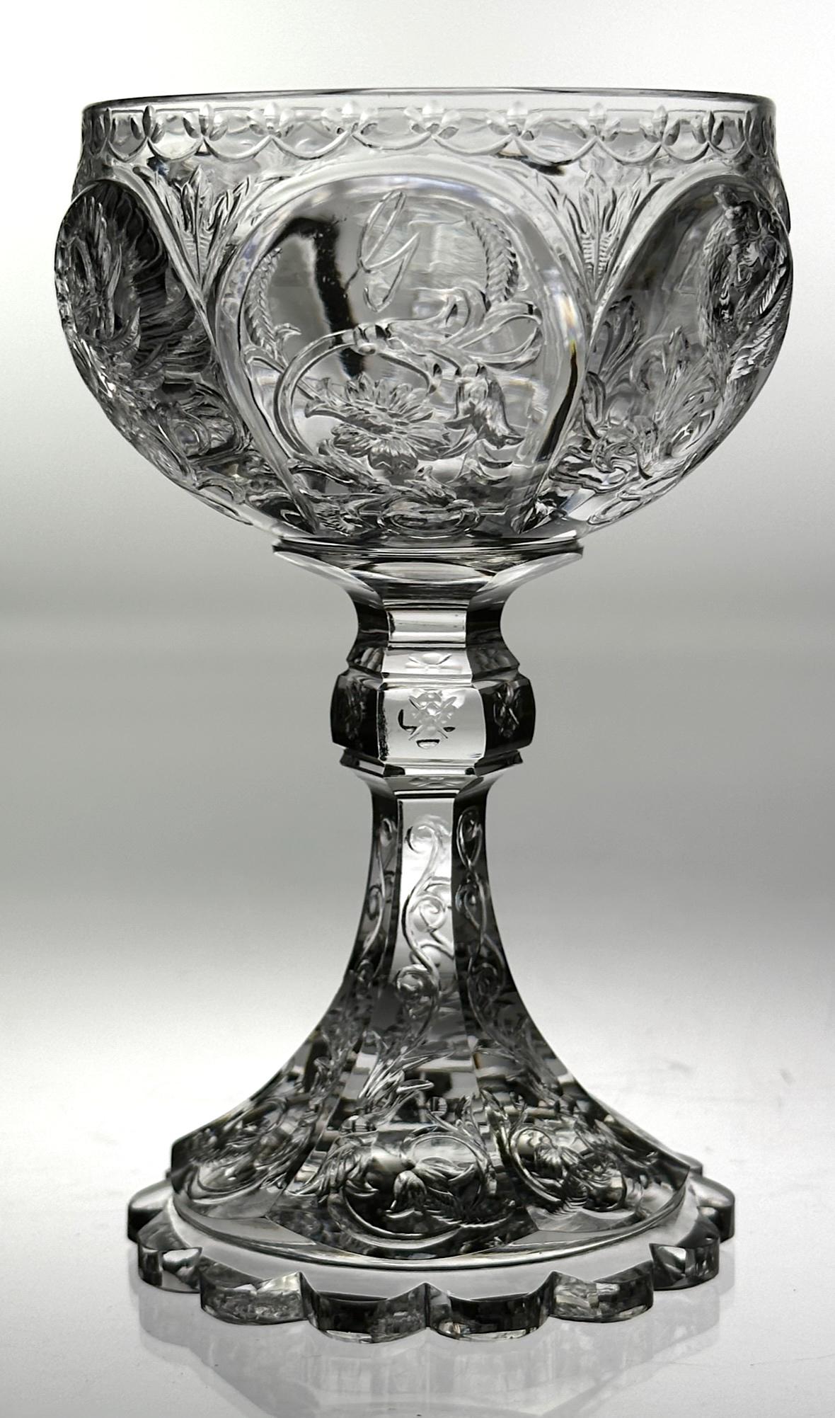 Webb / S & Wms. Cut Glass Champagne Stem Sgnd W.Kny, Gary Set (1 of 9)