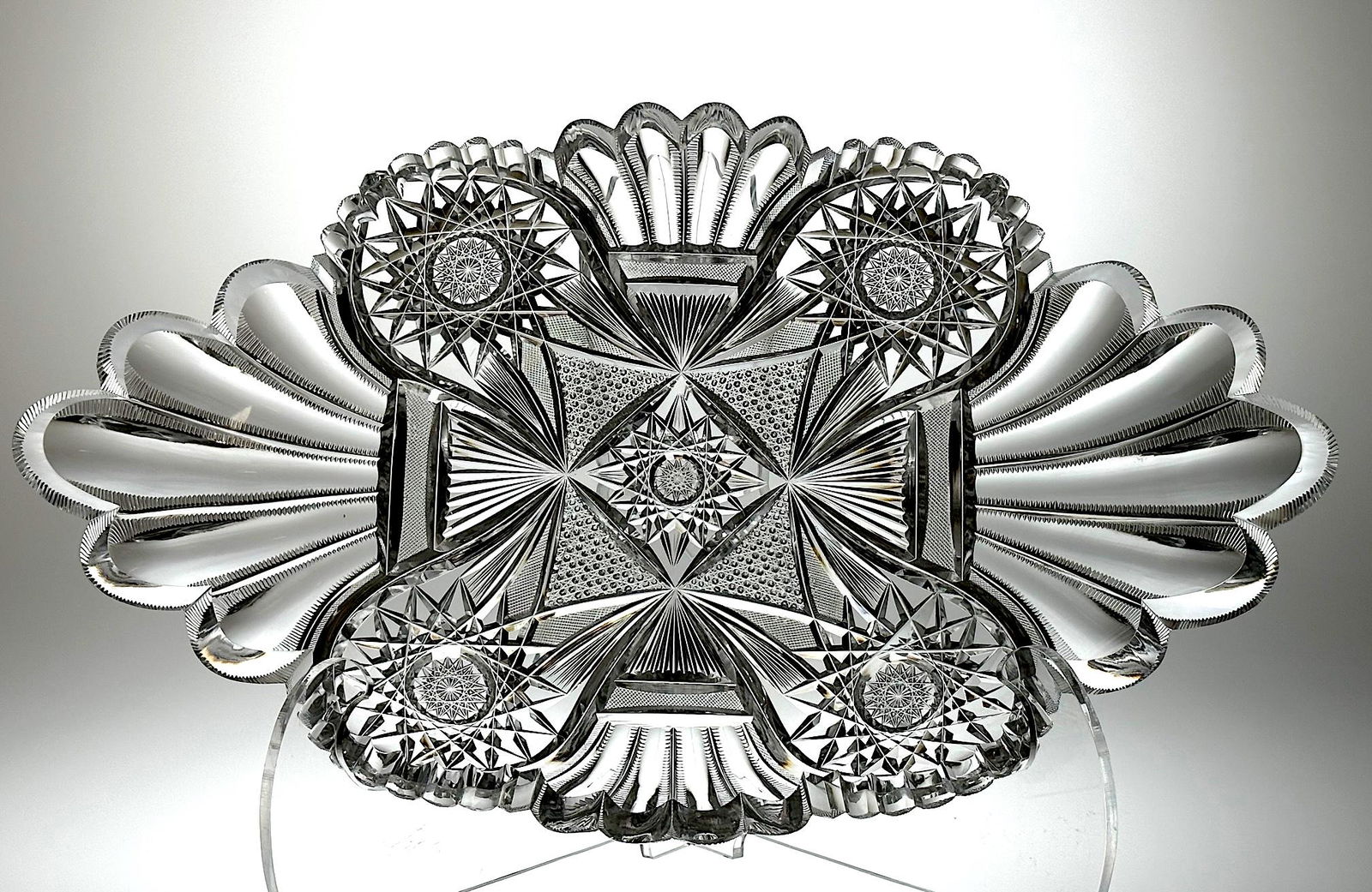 Rare Signed Libbey Lorraine W. C. Anderson Cut Glass Tray (1 of 4)