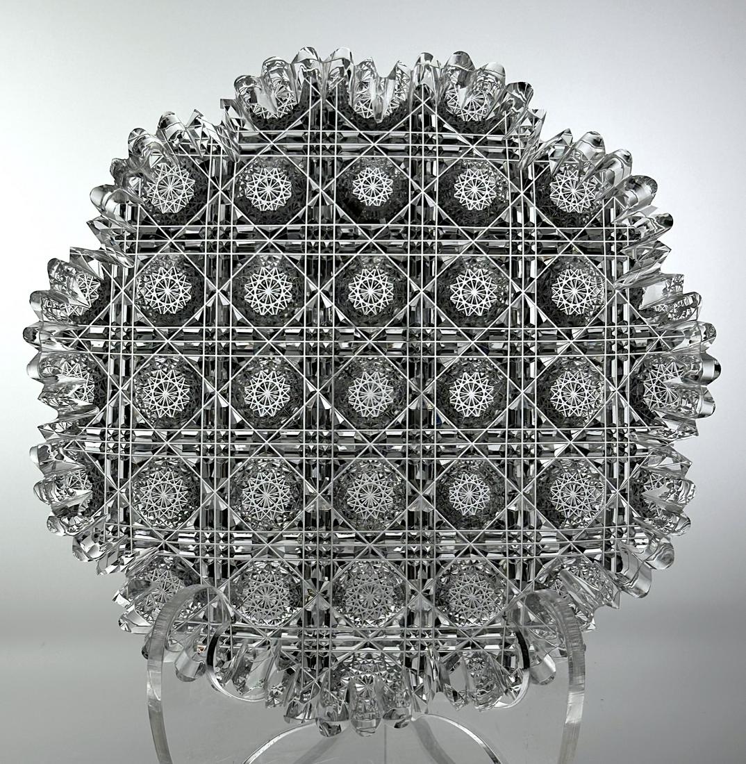 Rare Signed Hawkes Imperial Cut Glass Plate (1 of 3)