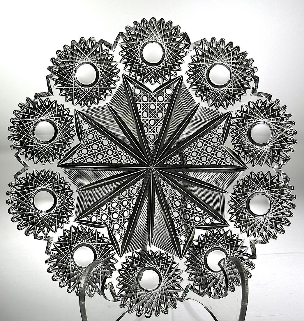 Very Rare Meriden Theodora Cut Glass 7" Plate (1 of 3)