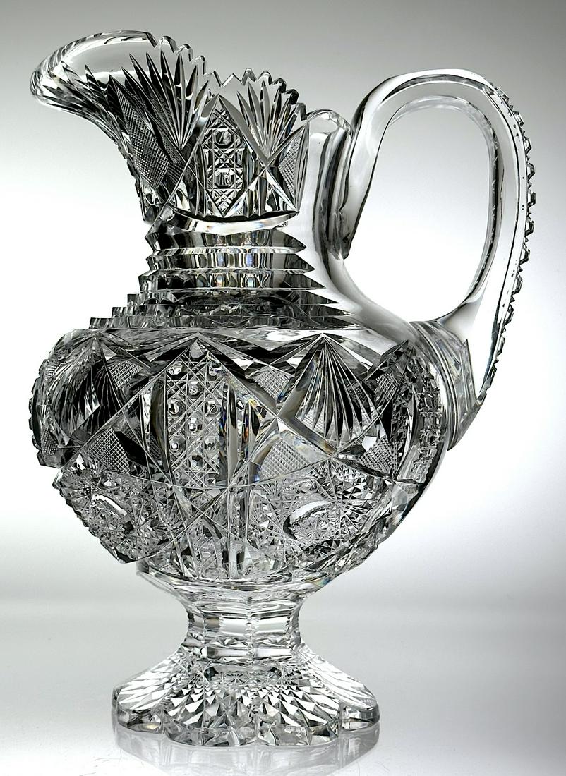 T. B. Clark Adonis Cut Glass Footed Pitcher (1 of 5)