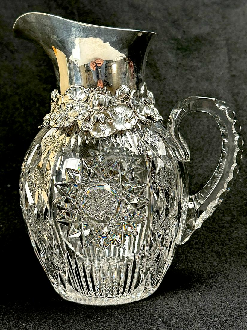 Hope Cut Glass Co. Pitcher Gorham Sterling Ca. 1897 (1 of 7)