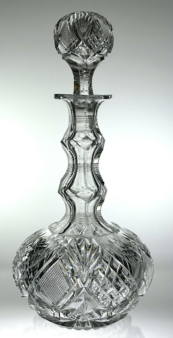 Early Cut Glass Decanter By Libbey in Harvard Pattern (1 of 5)