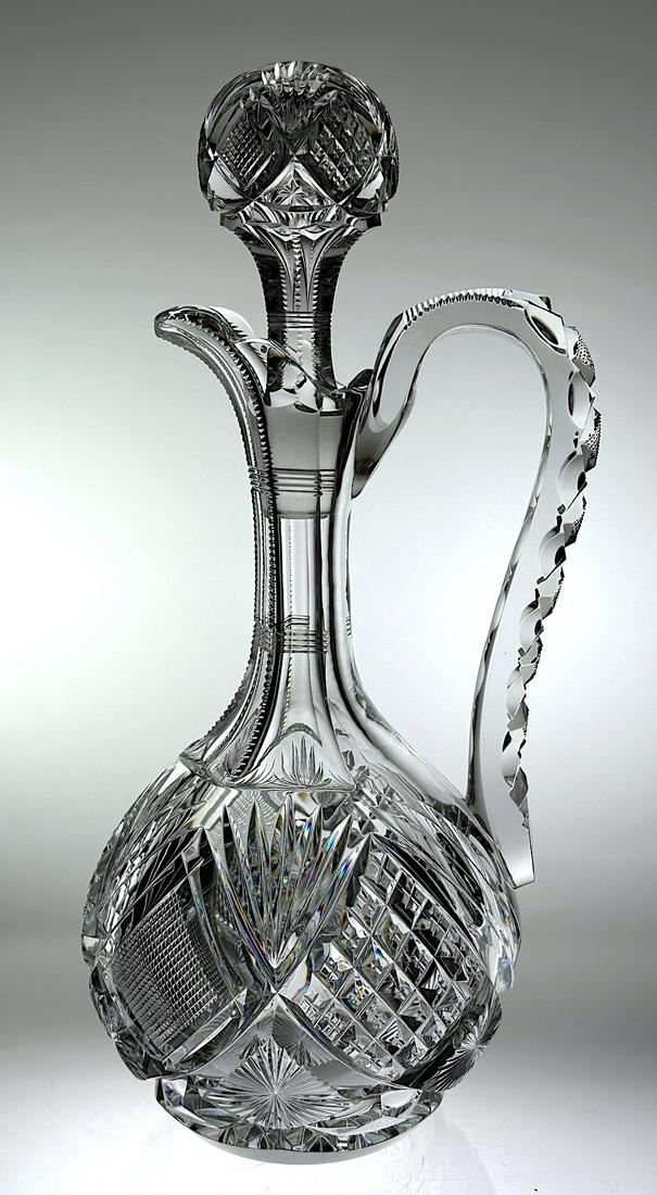 Early Cut Glass Handled Decanter Libbey Harvard (1 of 4)