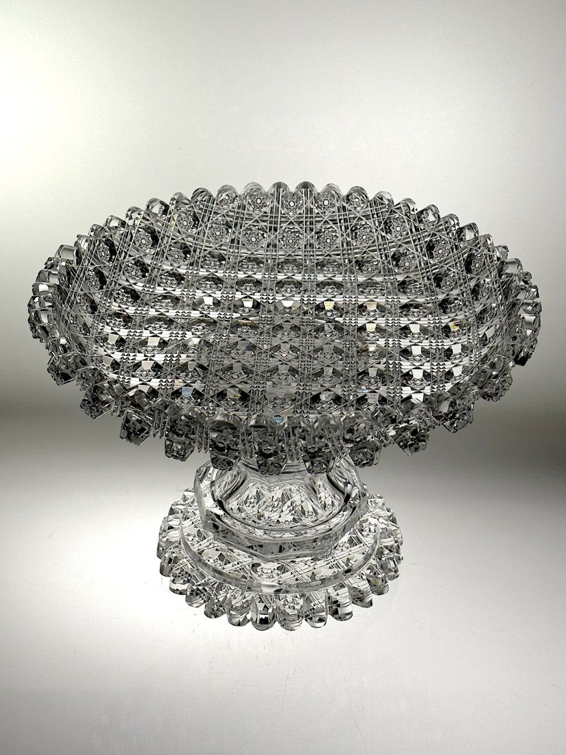 Mt. Washington 3 Cut Octagon Cut Glass 2 Part Compote (1 of 4)