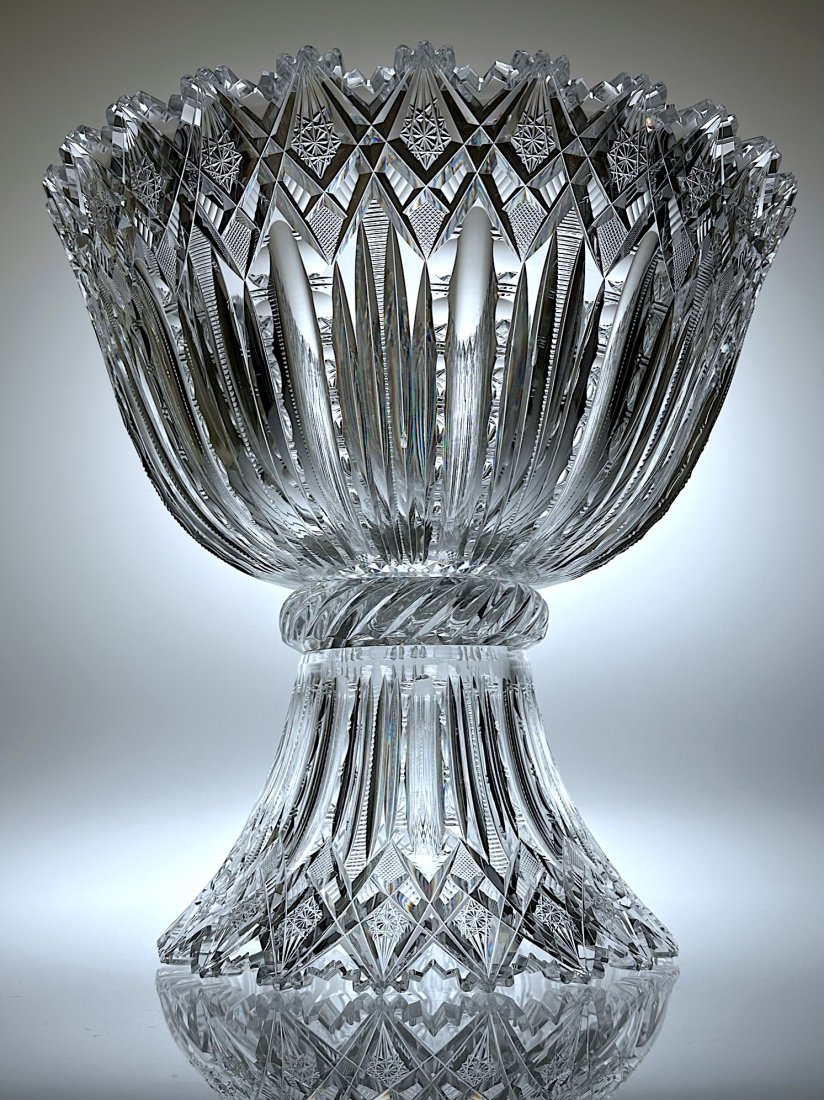 T.B. Clark Palmetto Cut Glass 2 Pc. Punch Bowl (1 of 3)
