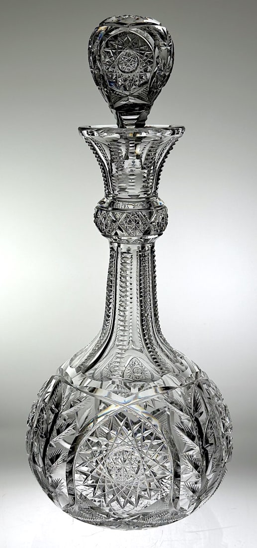 Bergen Thistle Cut Glass Decanter With Pattern Cut Stopper (1 of 5)