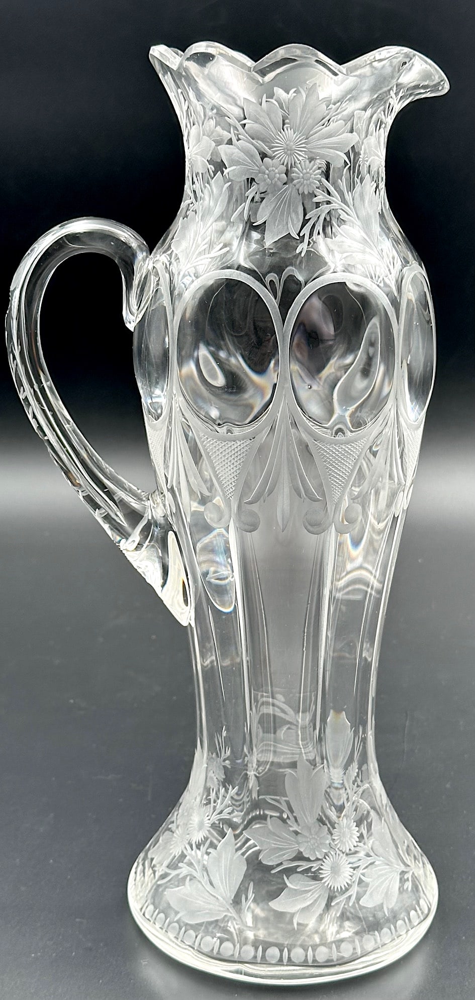 Steuben Cut Glass & Engraved Pitcher (1 of 4)