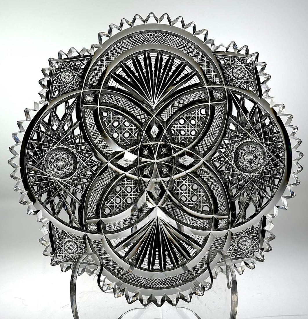 Rare Hawkes Nautilus Cut Glass Plate (1 of 2)