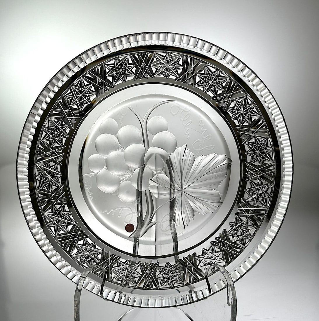 Signed Tuthill Vintage Cut Glass 7" Plate (1 of 3)