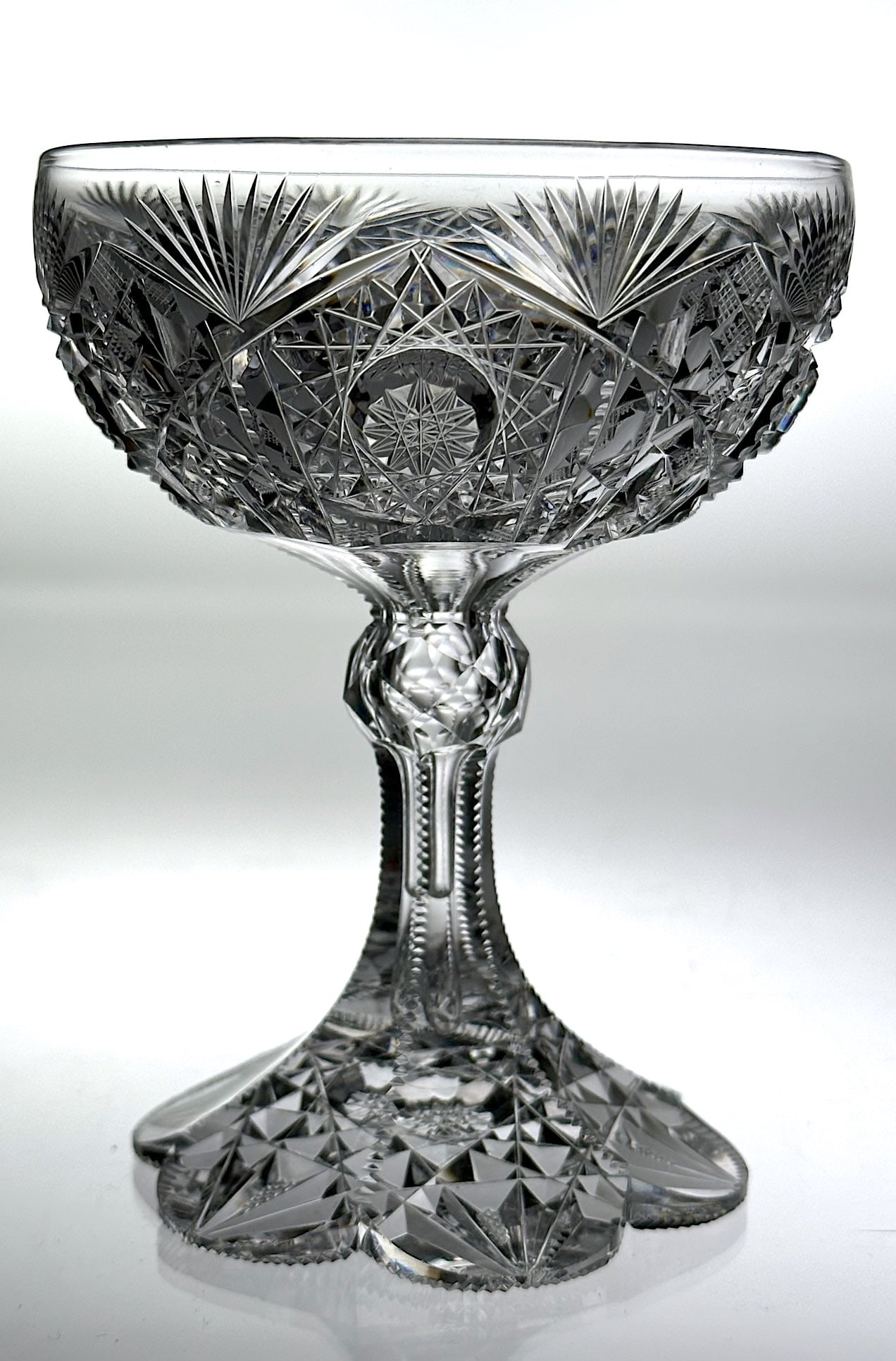 Rare Libbey Wedgemere Cut Glass Saucer Champagne (1 of 5)