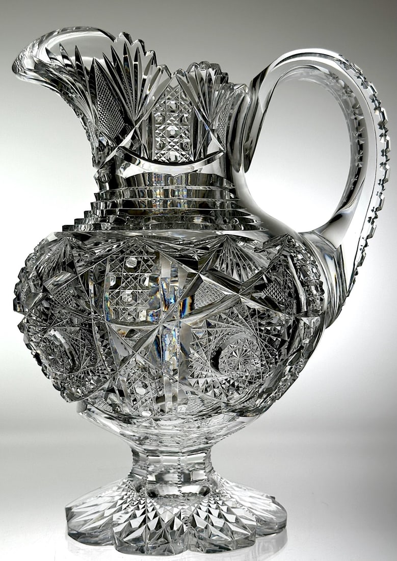 Clark Adonis Cut Glass Footed Pitcher (1 of 5)
