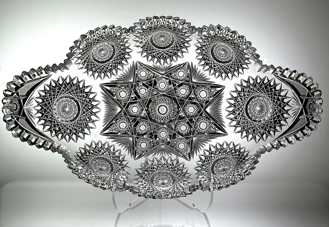 American Brilliant Cut Glass Ice Cream Tray (1 of 3)