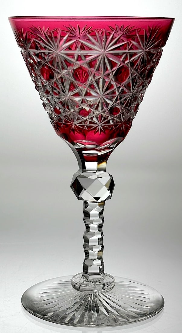 American Brilliant Cut Glass Cocktail Stem in Russian Cut (1 of 3)