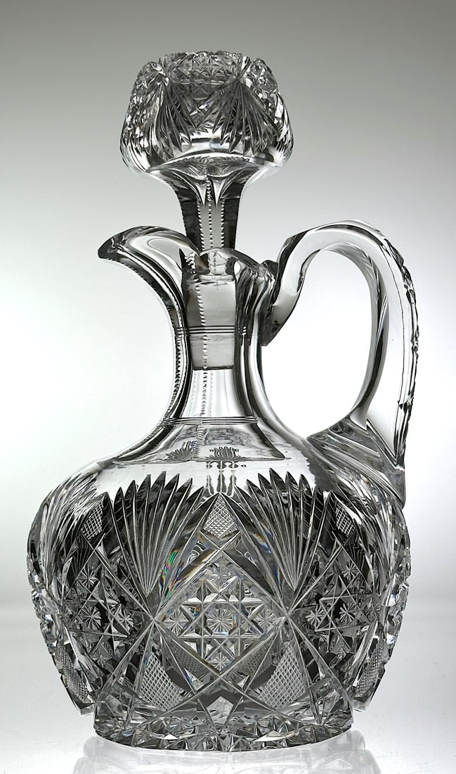 Clark Thetis Cut Glass Whiskey Decanter Cut Stopper (1 of 6)