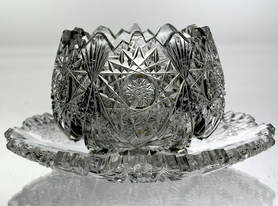 Signed Libbey Kimberly Cut Glass 2 Pc Ramekin (1 of 4)