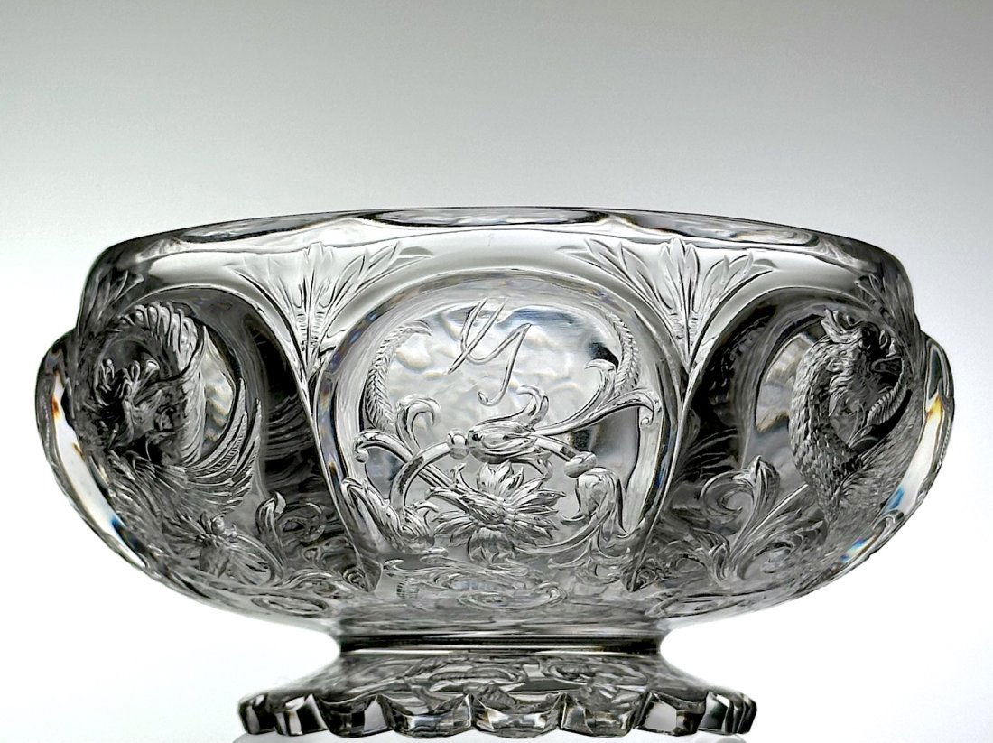 Stevens & Williams Sgnd Kny Cut Glass Engraved Bowl (1 of 8)