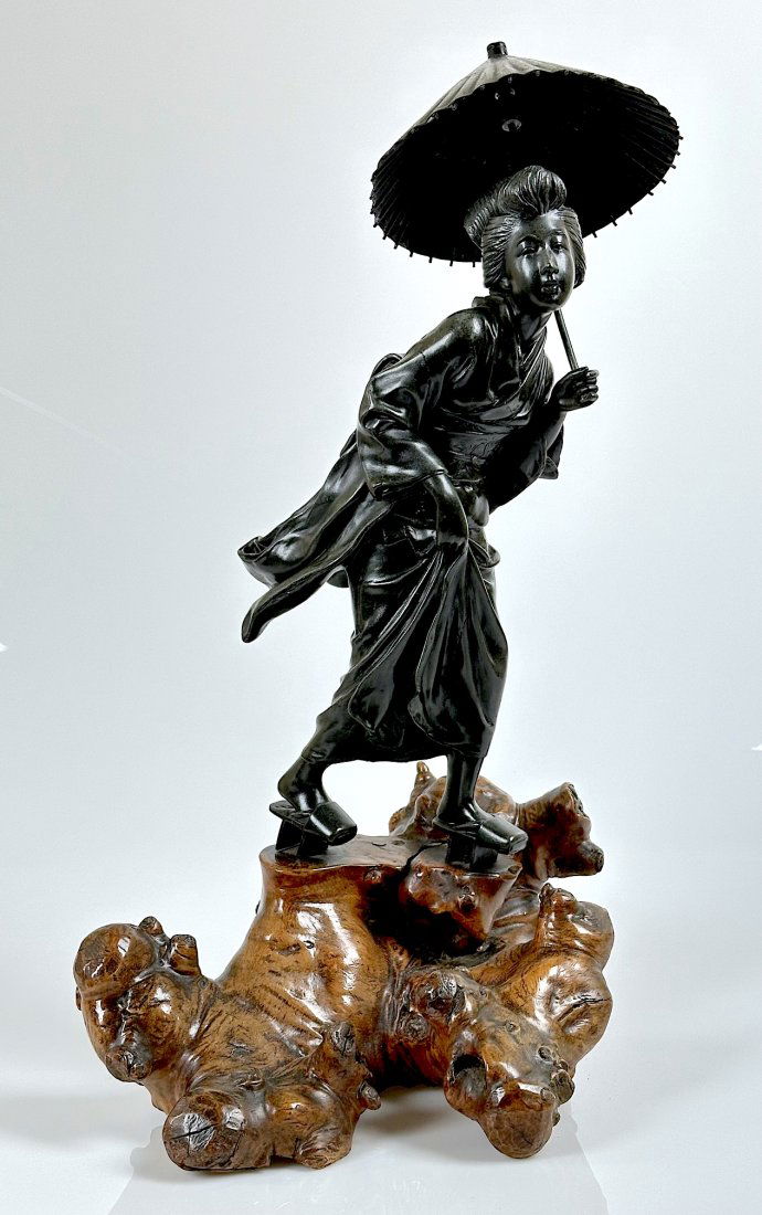 Japanese Meiji Period Bronze Figure by Genryusai Seiya (1 of 13)