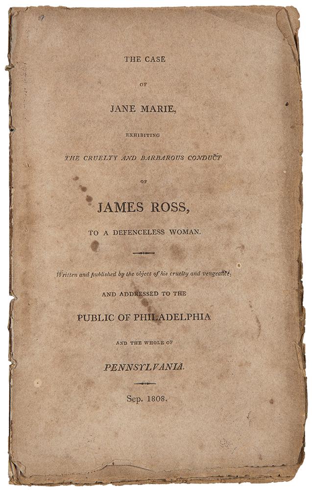 MARIE - Case of Jane Marie [Defense of a woman] 1808 (1 of 2)