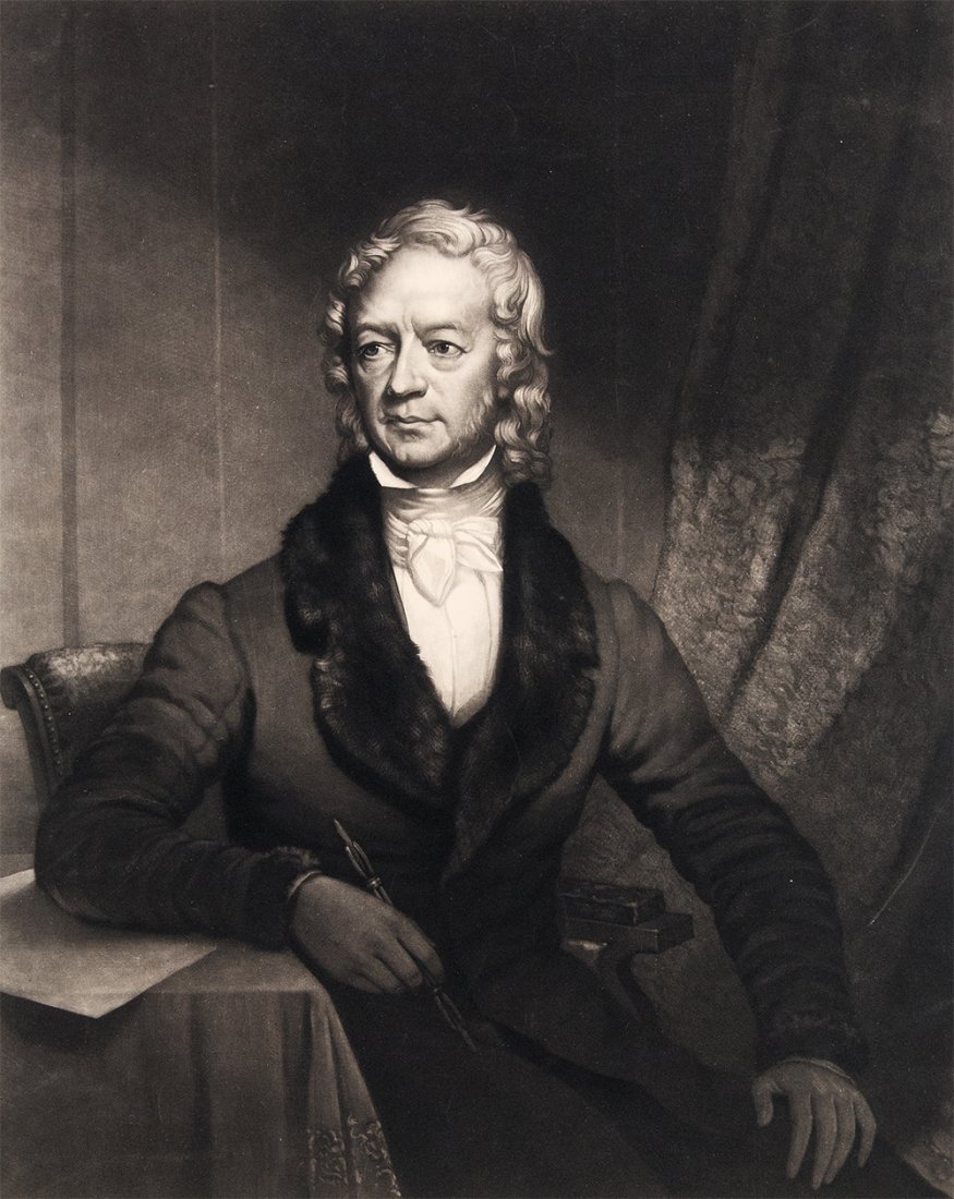 SARTAIN - US Painter Washington Allston 1843: SARTAIN, John after Chester HARDING. Washington Allston. 1843. Mezzotint. In excellent condition apart from some very faint foxing on sheet. Image size: 12 1/8 x 9 3/4 inches. Sheet size: 17 x 13 1/4