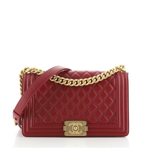Chanel Boy Flap Bag Quilted Lambskin Old Medium (1 of 4)