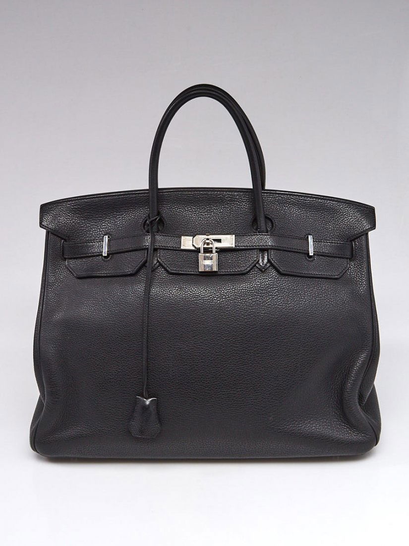 HERMES 40cm Black Togo Leather Palladium Plated Birkin (1 of 4)