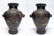 PAIR OF MEIJI PERIOD JAPANESE MIXED METAL VASES