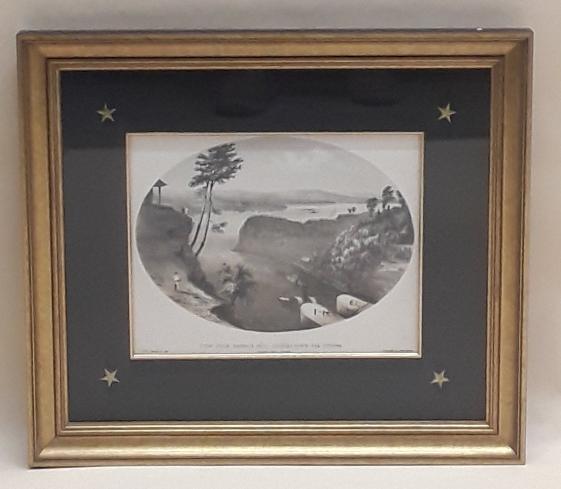 FOUR ANTIQUE W.S. HUNTER PRINTS: William S. Hunter, English, 1823 - 1894 A set of four framed copper steel engravings, original colour drawn and engraved by William S. Hunter, 1855. from his " Ottawa Scenery in the Vicinity of Ottawa