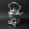 VICTORIAN SILVER-PLATED KETTLE ON STAND