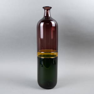 WIRKKALA " BOLLE" BOTTLE FOR VENINI - TRI-COLOUR