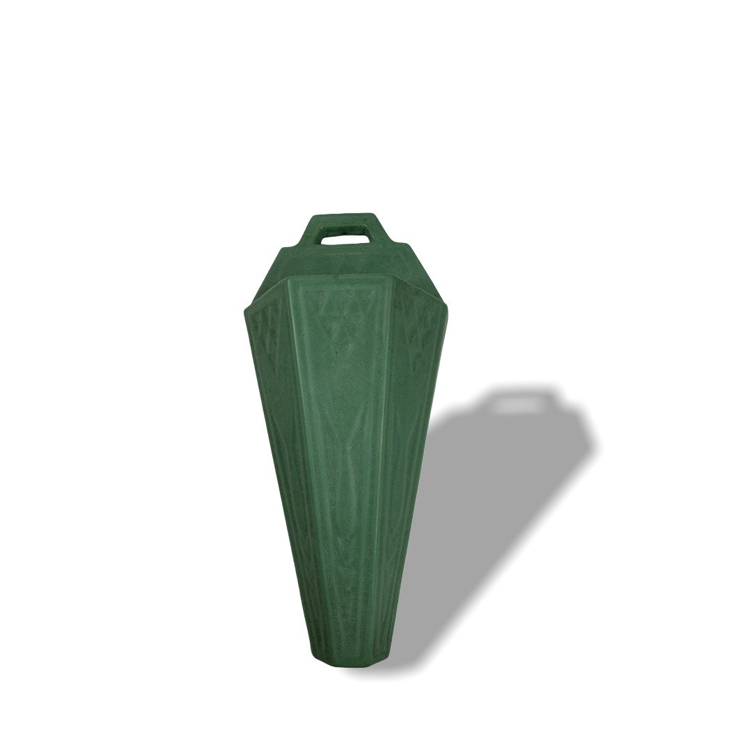 133 Roseville Matt Green Wall Pocket (1 of 2)