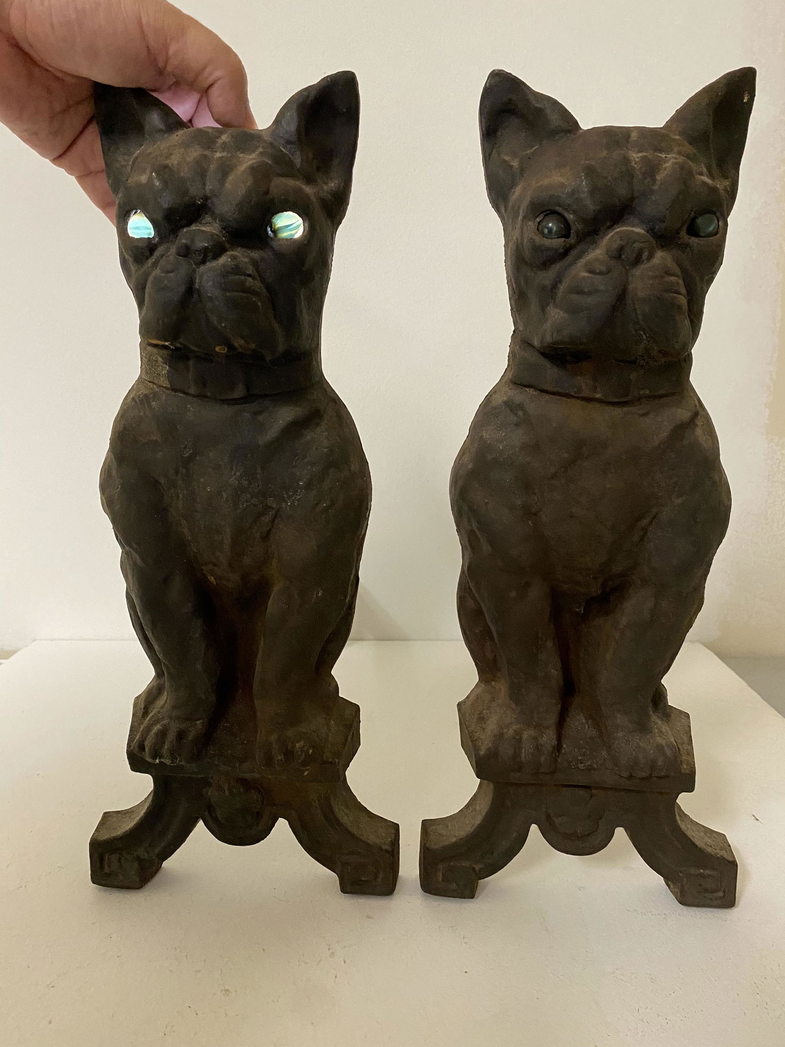 Arts Crafts Bulldog Andirons (1 of 2)