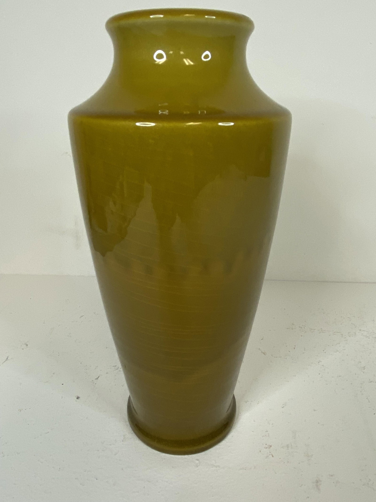 Rookwood Pottery: 1929 Tall Yellow high glaze Great form 9 3/4" tall. Shape #1920