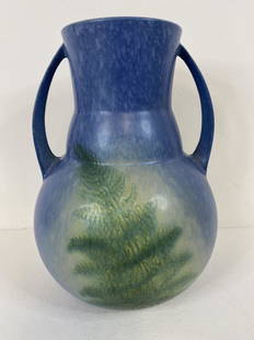 Roseville Pottery Windsor: Roseville Pottery Windsor Pine Trees 9 3/8" tall nice design. 582-9