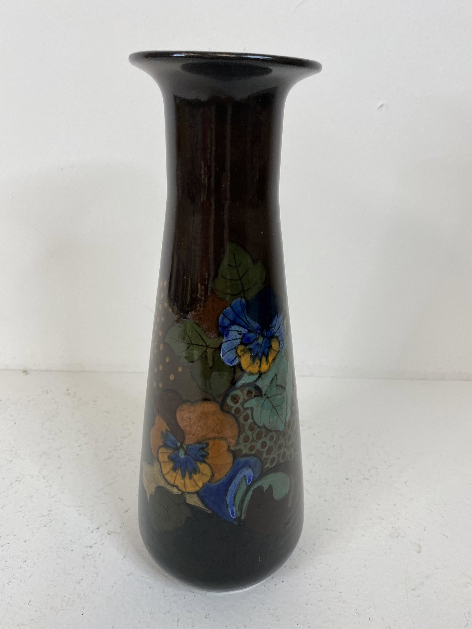 Gouda Pottery: Very nicely decorated in unusual style. 10 1/2"