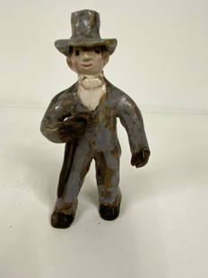 Overbeck Pottery: Southern Gentleman in Grey 5 1/8" tall