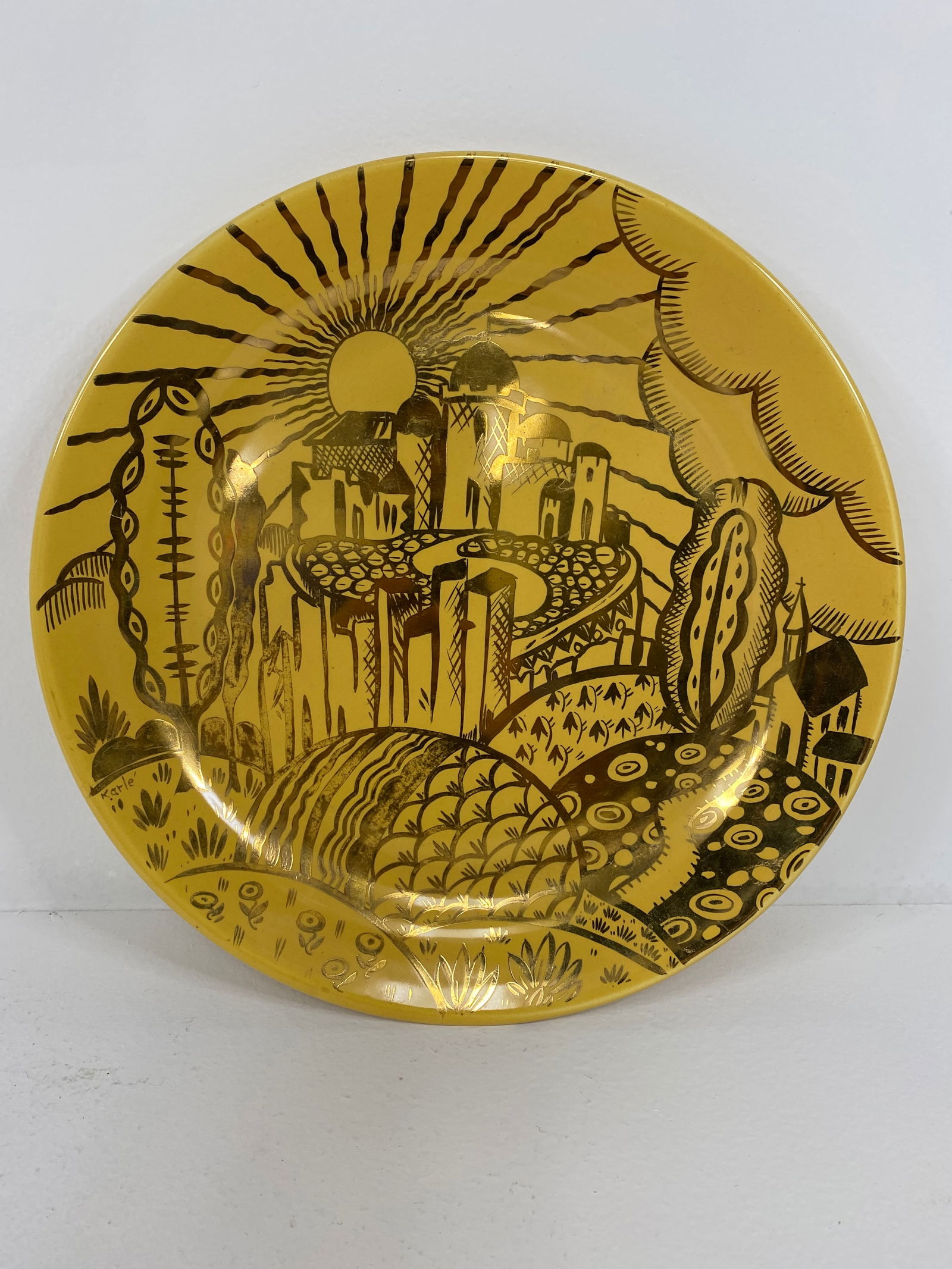 Bauer Pottery: Big Charger in the Mission Design that measures 13" across.