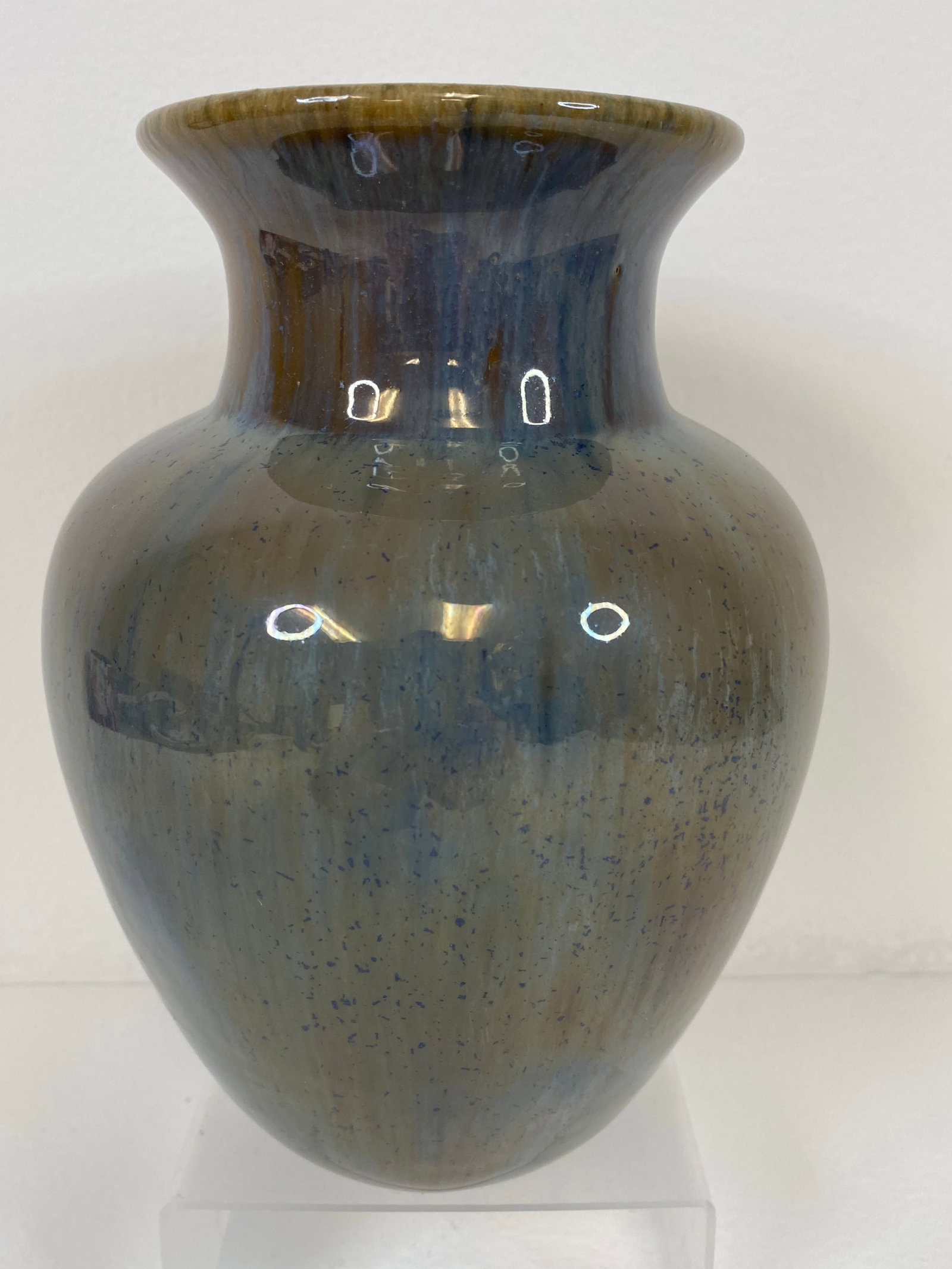 Fulper Pottery: Another high gloss piece with a lot going on as well. They even through in some micro crystals