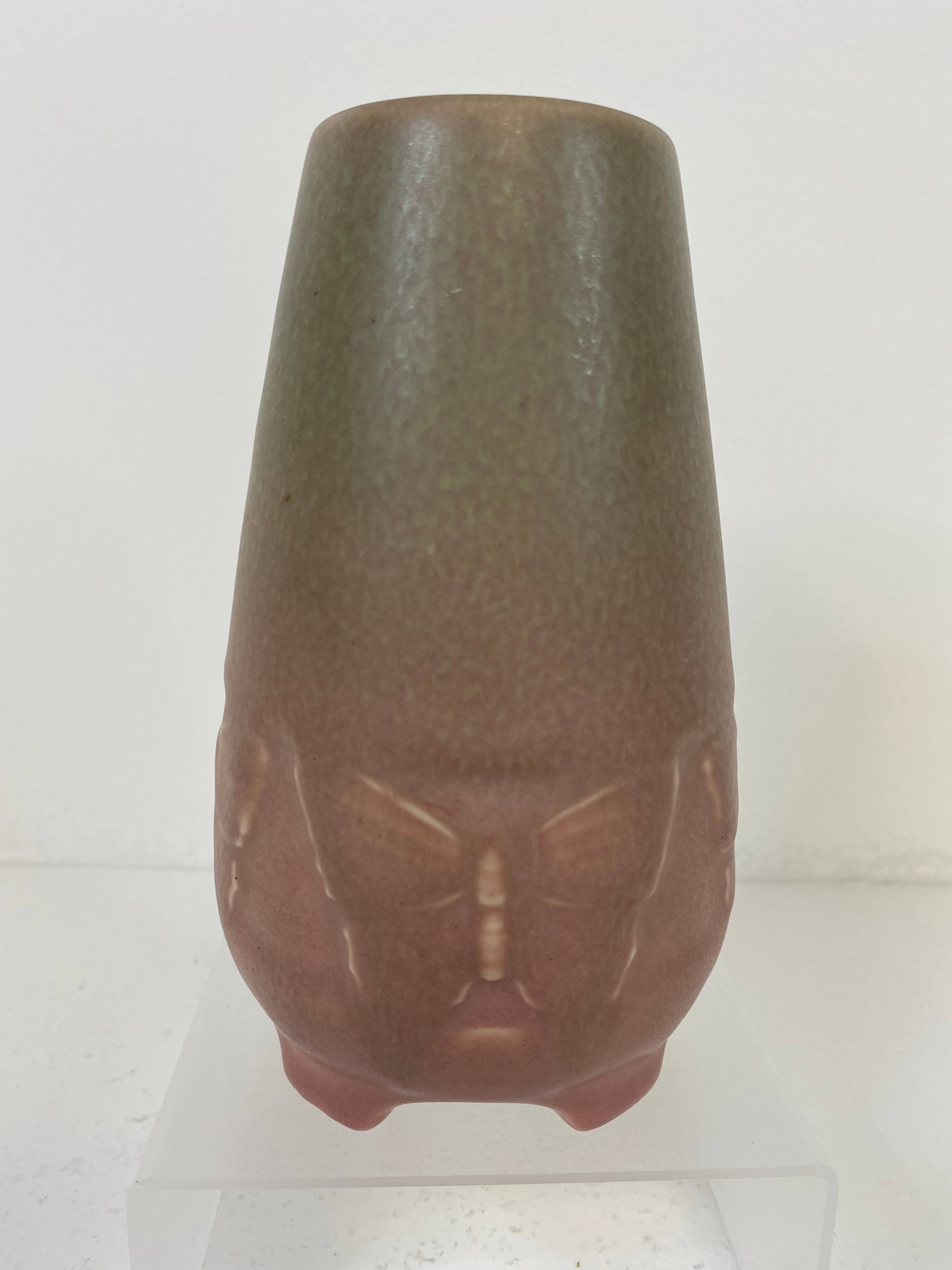 Rookwood Pottery: Rookwood Production featuring butterflies and shape #2072 and made in 1924 and 5 3/4" tall