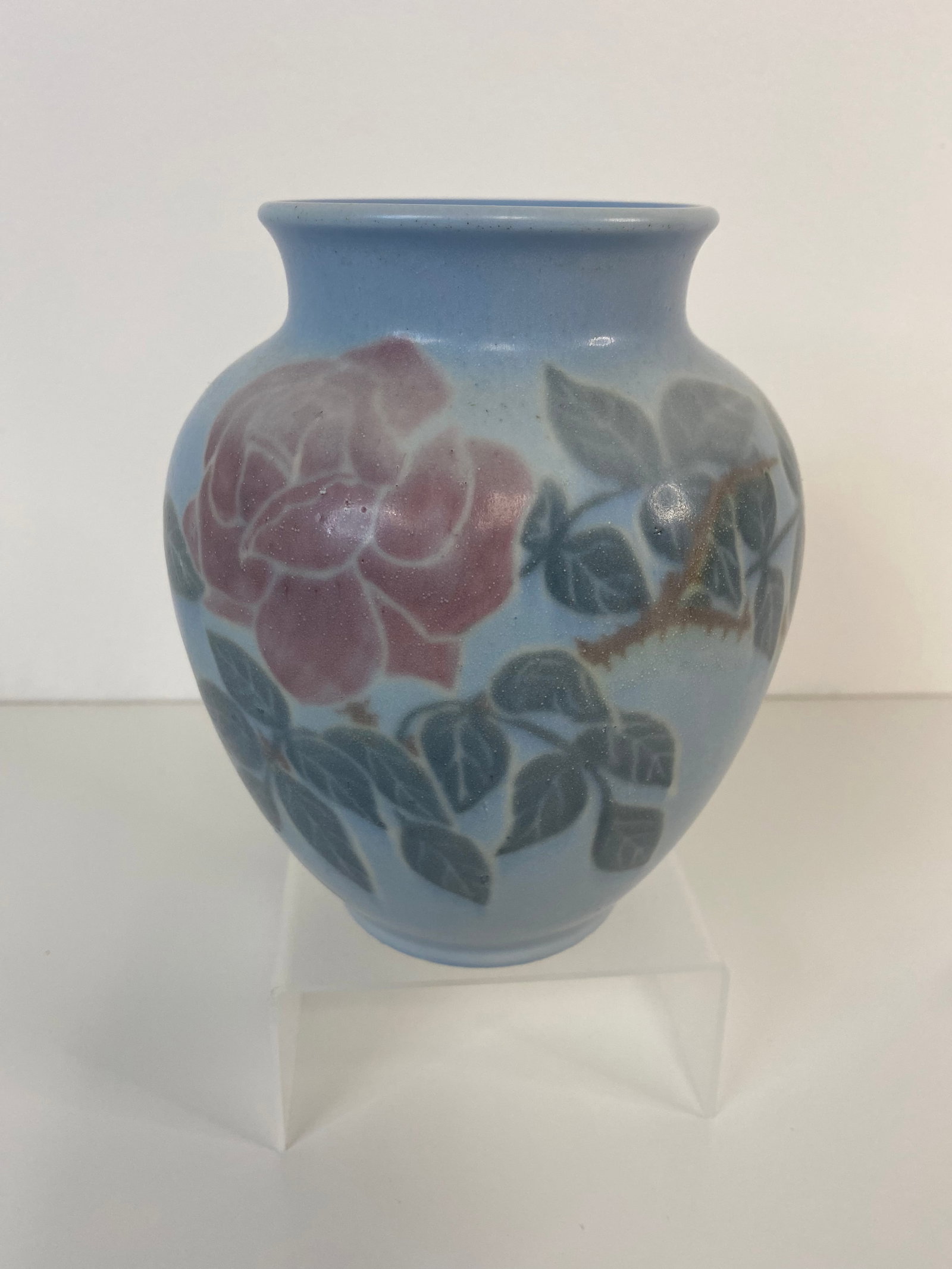 Rookwood Pottery Vase: This vase is from 1945 decorated by Ley and stands 6 1/4" tall