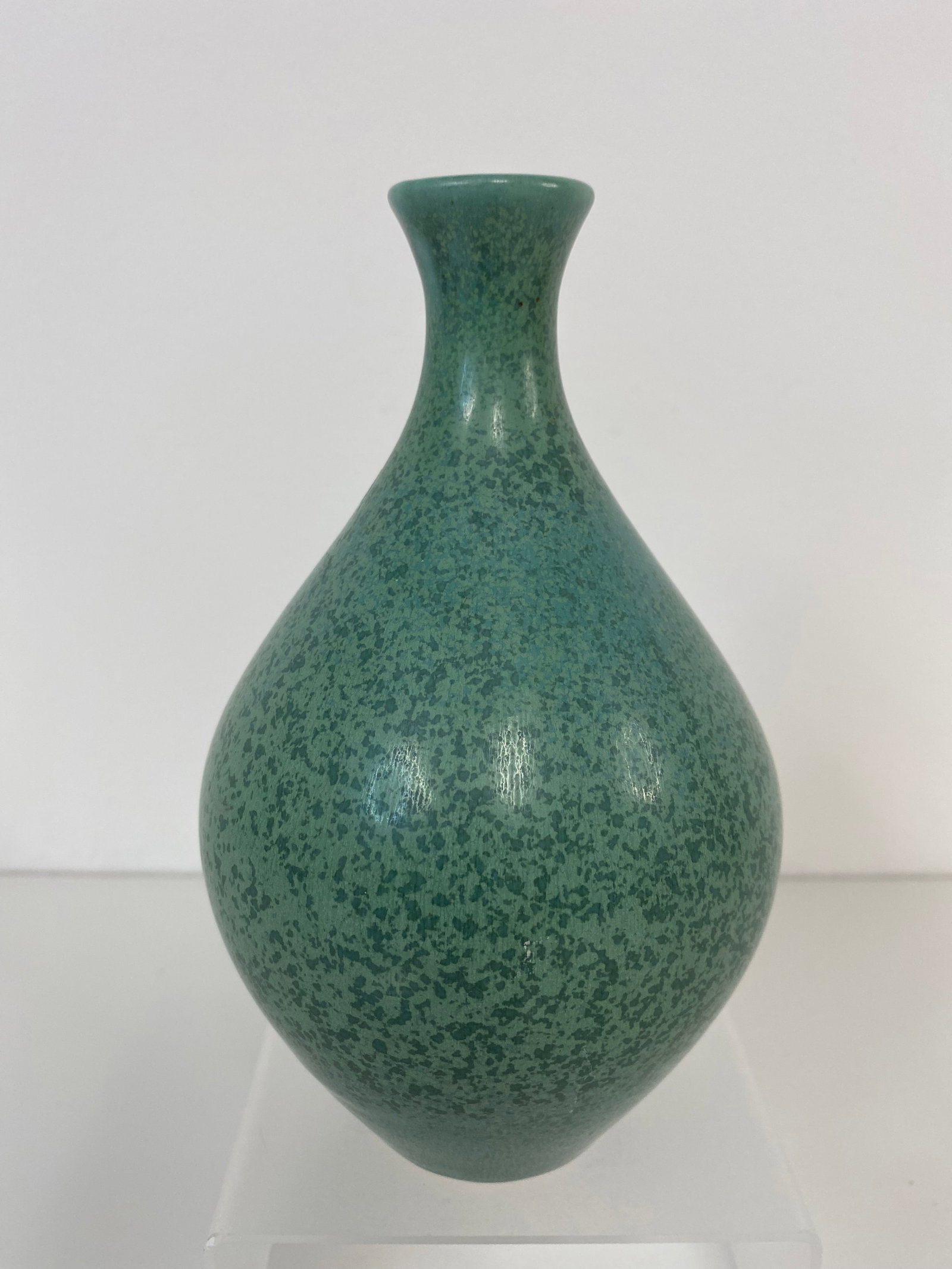 Rookwood Pottery Vase: Production vase with a matte turquoise crystalline glaze that measures 6 3/4" tall. 1946 and just shy of 7" tall