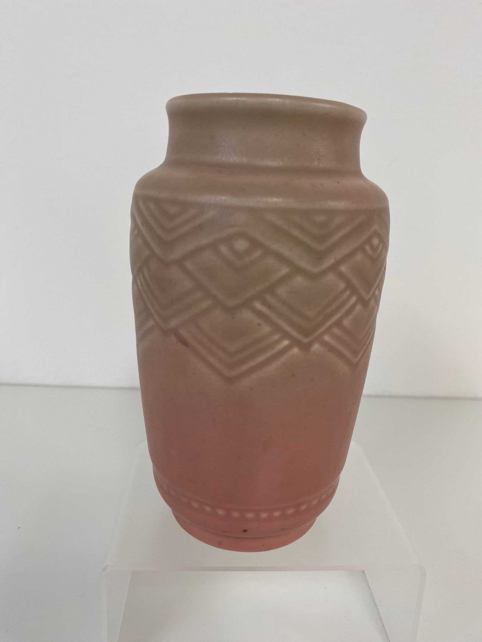 Rookwood Pottery Vase: Production vase in pink made in 1939 and stands 5 1/2" tall