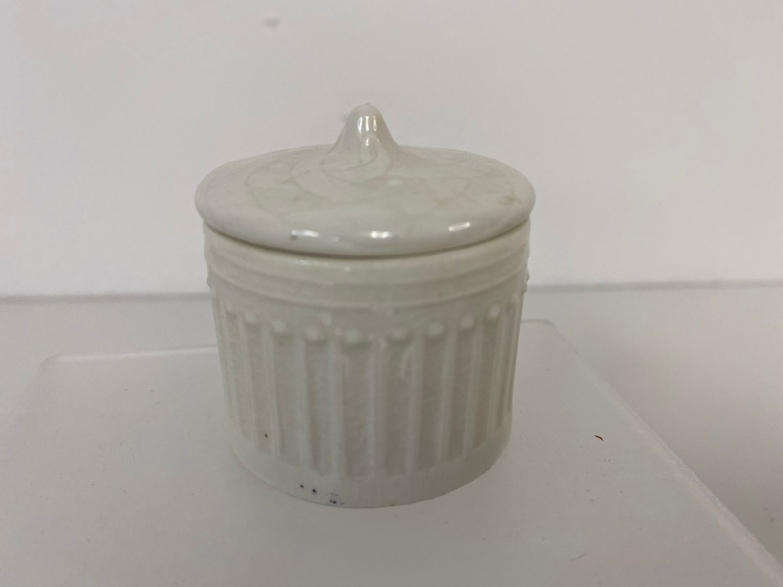 University City Pottery Jar: This lidded jar measures 1 3/4" tall from 1914 with Taxile Doat