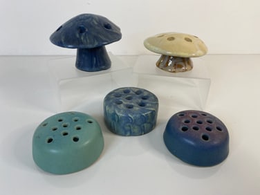 Pottery Flower Frog Lot Van Briggle, Fulper and P & R