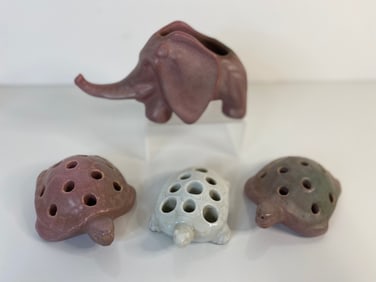 Niloak Pottery Grouping Flower Frogs