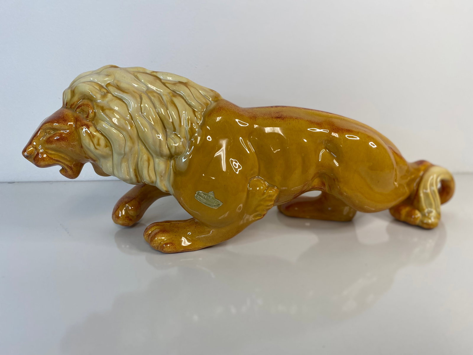 Royal Haeger Lion figure: This Figure is 18" long and bares the original sticker from Royal Haeger