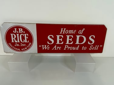 JB Rice Seeds Metal Advertising